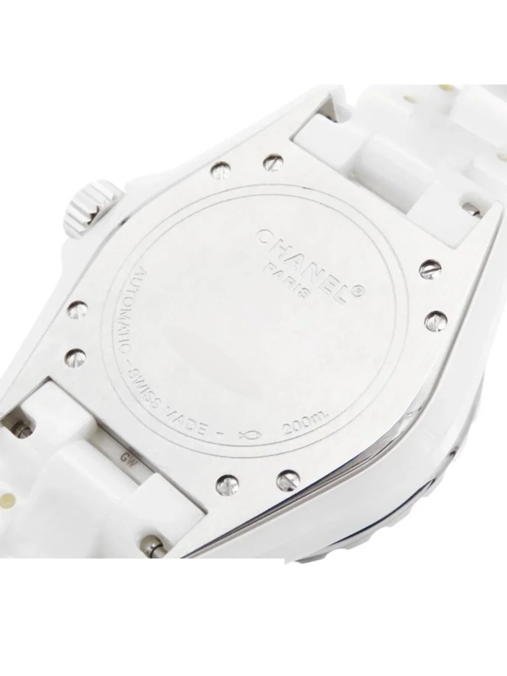 Chanel White SS Ceramic 38 Card Watch Automatic